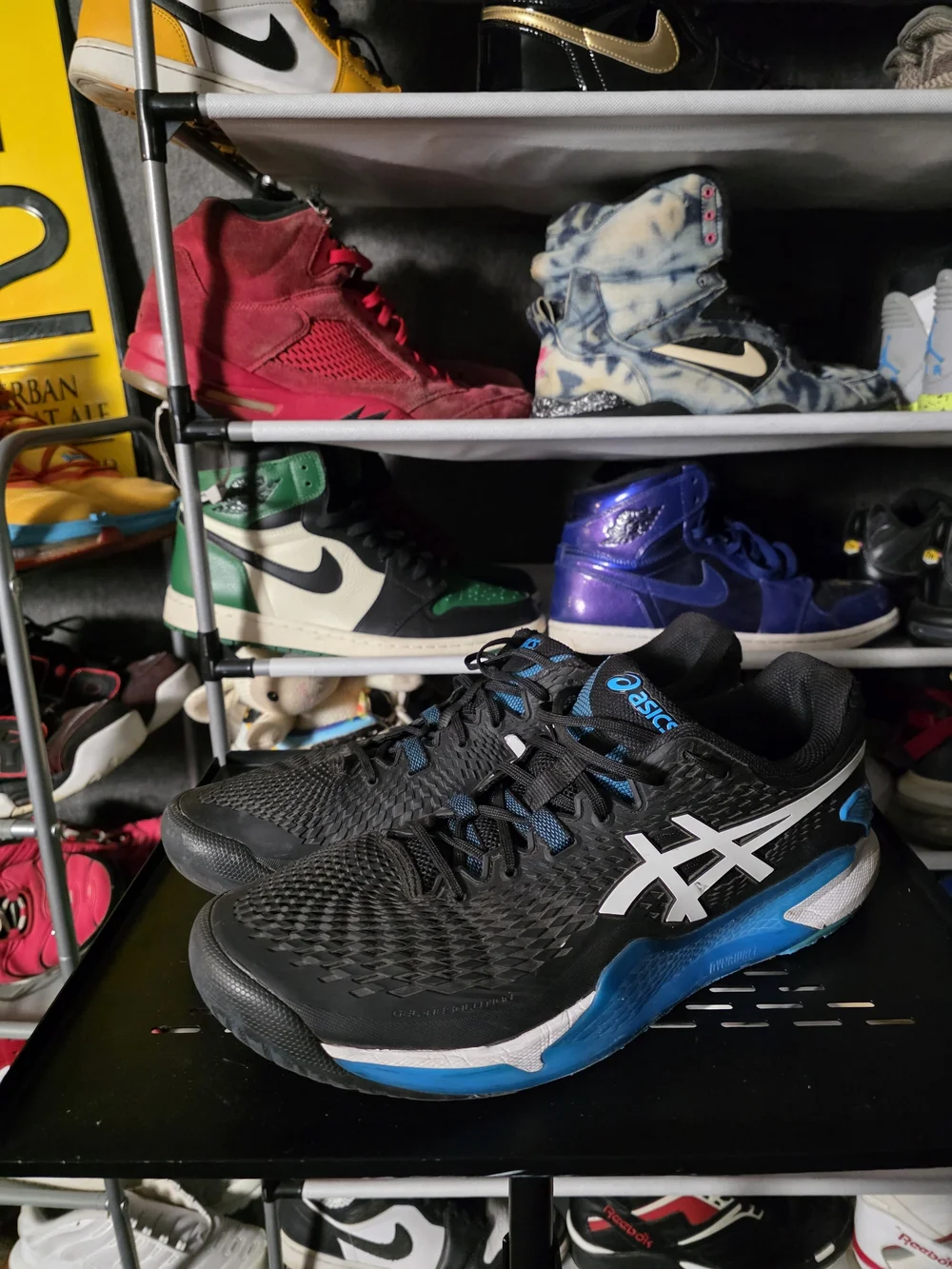 🔥 ASICS Gel Resolution 9 Men Size 13 Black & Blue Running Shoes